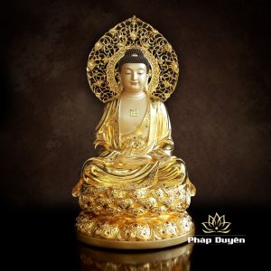 Tượng Bổn Sư Thích Ca Đồng, Cao 66cm (Tổng Lá Đề 80cm)